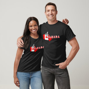 Camiseta Sinalizador de mapa de script canadense simples mo