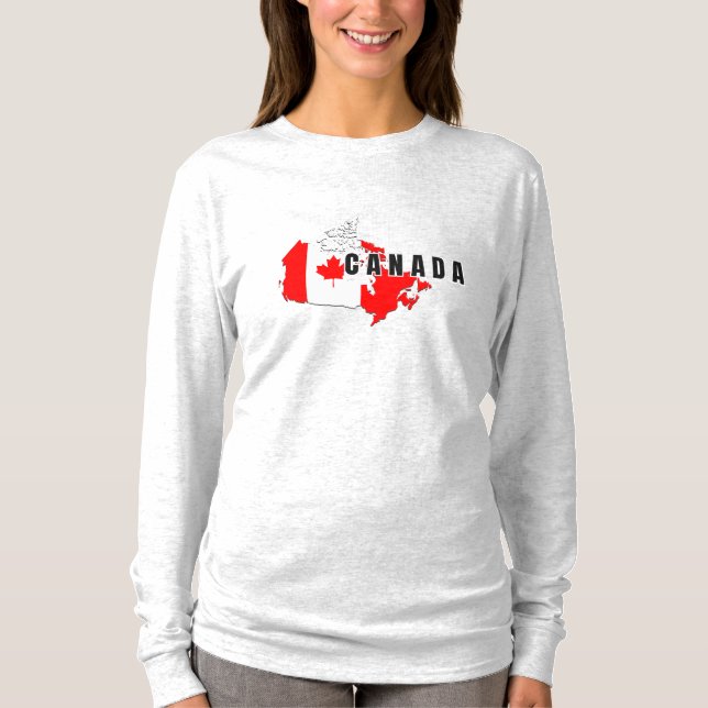 Camiseta Sinalizador de mapa de script canadense simples mo (Frente)
