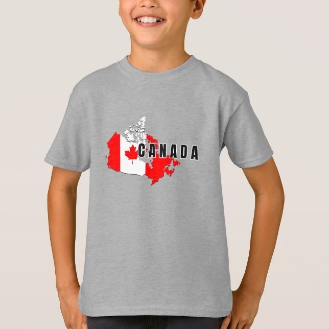 Camiseta Sinalizador de mapa de script canadense simples mo (Frente)