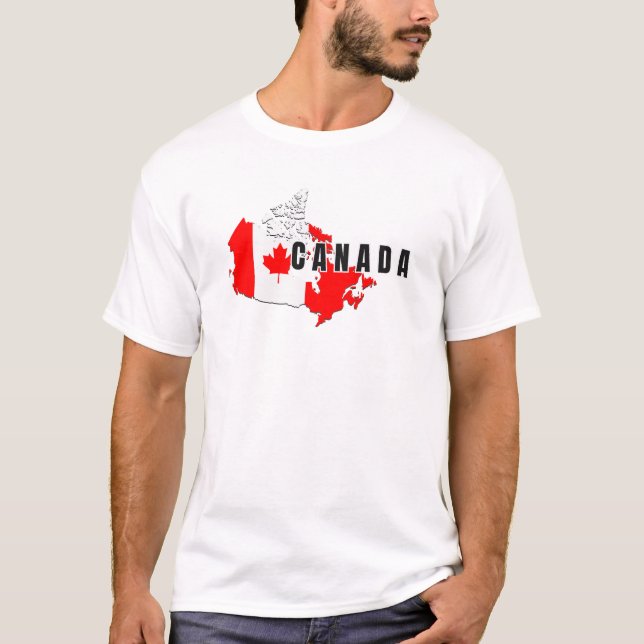 Camiseta Sinalizador de mapa de script canadense simples mo (Frente)