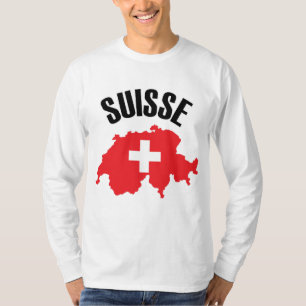 Camiseta Sinalizador de Mapa de Suiça do Suisse