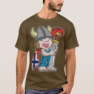 Camiseta Sinalizador de Mapa Norueguês do Troll da Noruega
