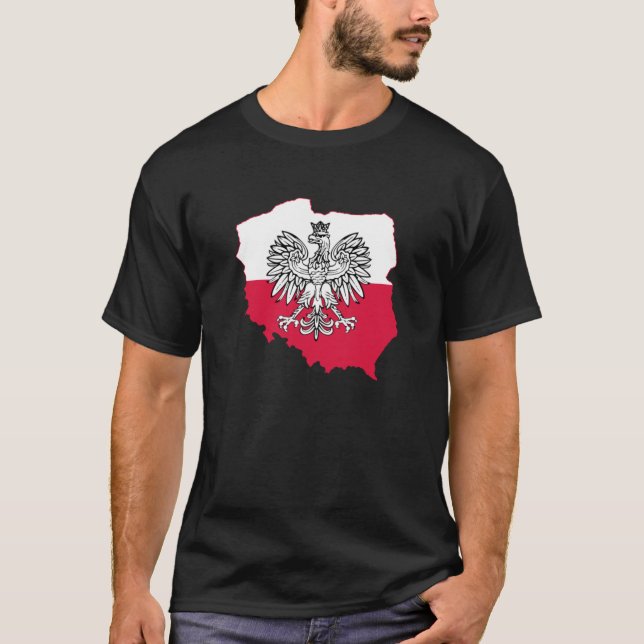 Camiseta Sinalizador de Mapa Polonês (Frente)