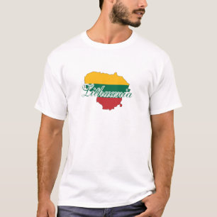 Camiseta Sinalizador de mapa Simples Moderno da Lituânia