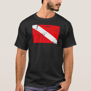 Camiseta Sinalizador de mergulho para Baixo do Mergulhador