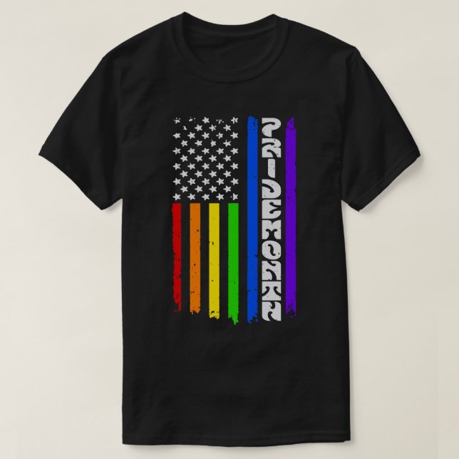 Camiseta Sinalizador de Mês do Orgulho (Frente do Design)