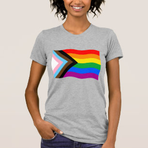 Camiseta Sinalizador de Onda do Orgulho de Progresso