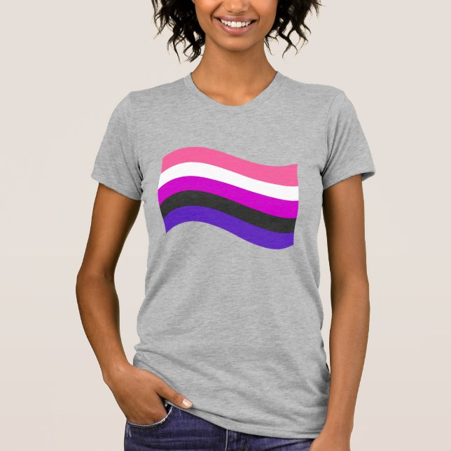 Camiseta Sinalizador de Onda do Orgulho Genderfluido (Frente)