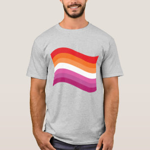 Camiseta Sinalizador de onda do orgulho sunset lésbico