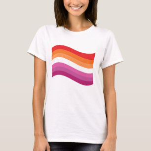 Camiseta Sinalizador de onda do orgulho sunset lésbico