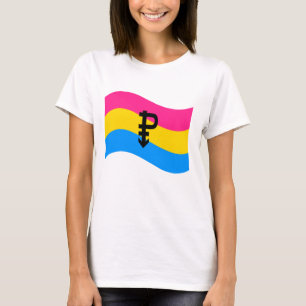 Camiseta Sinalizador de onda do símbolo do orgulho pansexua