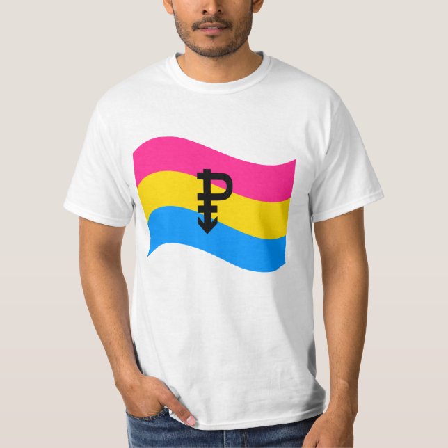 Camiseta Sinalizador de onda do símbolo do orgulho pansexua (Frente)