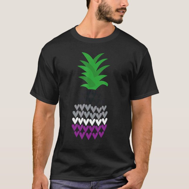 Camiseta Sinalizador de Orgulho Asexual Abacaxi Asexual (Frente)