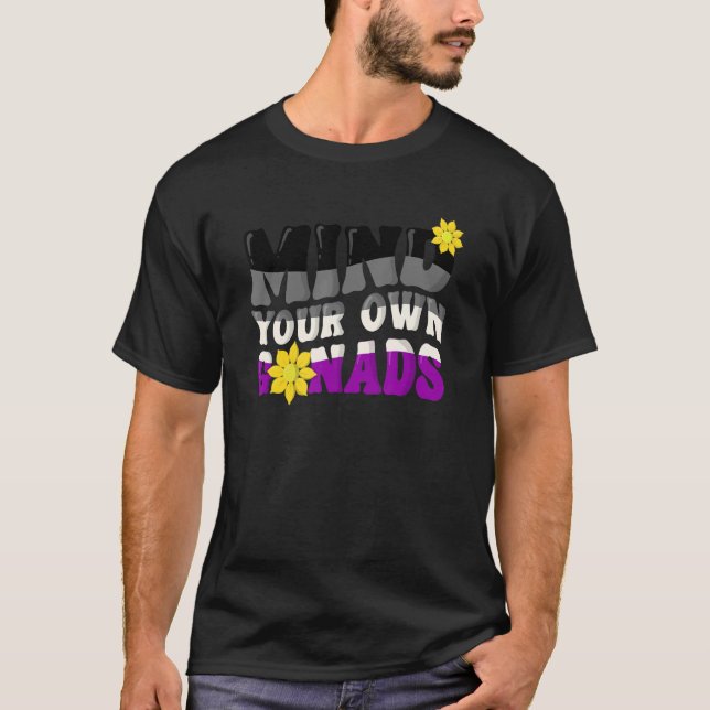 Camiseta Sinalizador de Orgulho Asexual Lgbtq Mente suas pr (Frente)