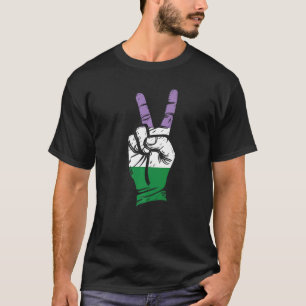 Camiseta Sinalizador de Orgulho do Genderqueer