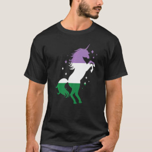 Camiseta Sinalizador de Orgulho do Genderqueer 1 Unicorn