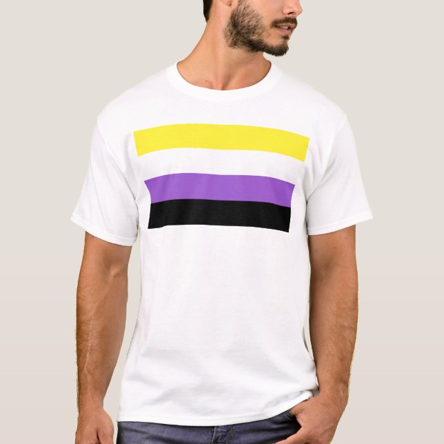Camiseta Sinalizador de Orgulho Não Binário (Frente)