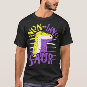 Camiseta Sinalizador de Orgulho Não Binário Engraçado Dinos