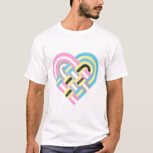 Camiseta Sinalizador de Orgulho Poligélico Tecido Coração A