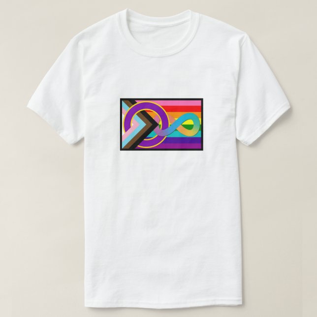 Camiseta Sinalizador de Orgulho Progressivo Neurodivergente (Frente do Design)