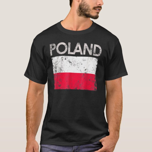 Camiseta Sinalizador de Polônia do Adoro Polonês para Polôn (Frente)