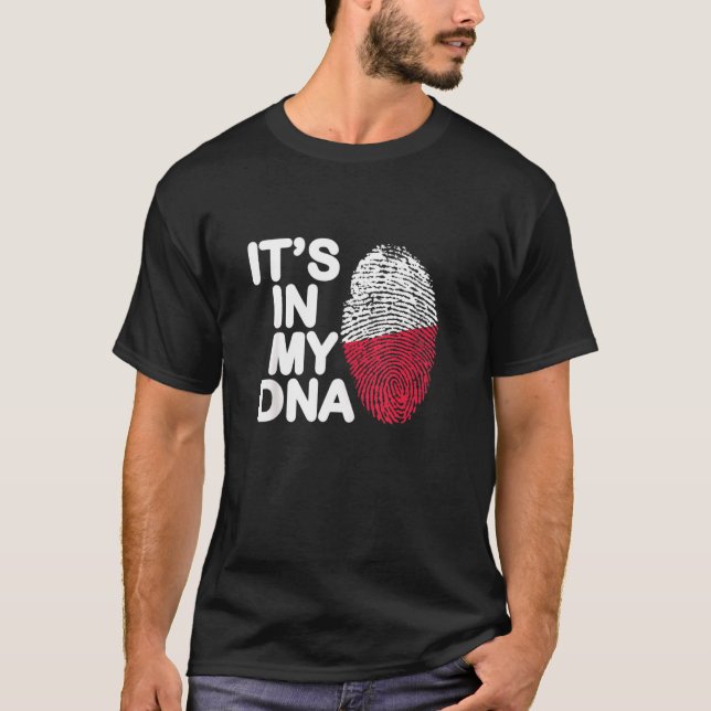 Camiseta Sinalizador de Polônia Está no Meu Dna Polônia Pol (Frente)