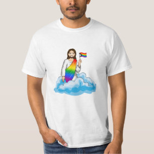 Camiseta Sinalizador de Progresso do Rainbow Jesus