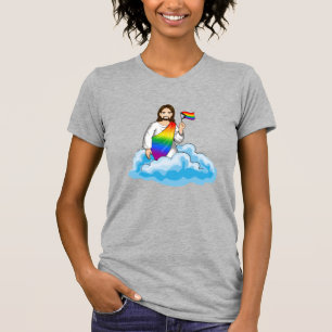 Camiseta Sinalizador de Progresso do Rainbow Jesus