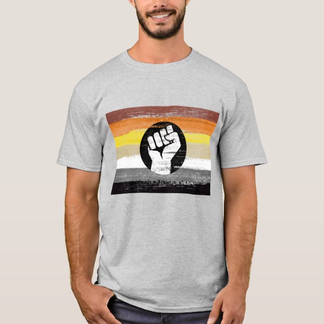 Camiseta Sinalizador de Protesto Pintado com Urso (Frente)