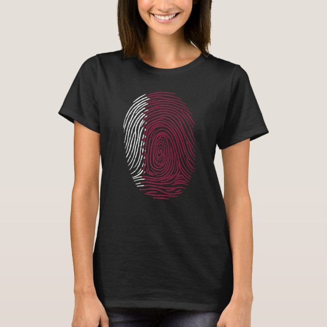 Camiseta Sinalizador de Qatar de Impressão Digital (Frente)
