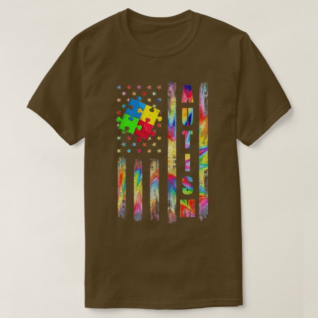 Camiseta Sinalizador de Sensibilização do Autismo Pai M (Frente do Design)