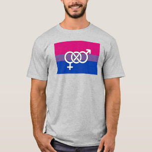 Camiseta Sinalizador de Símbolo de Orgulho Bissexual