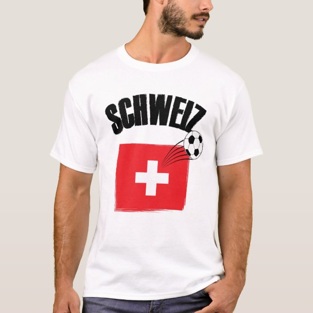 Camiseta Sinalizador de Suiça do Futebol Schweiz (Frente)