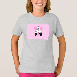 Camiseta Sinalizador de Triângulo Rosa com Dois Espírito