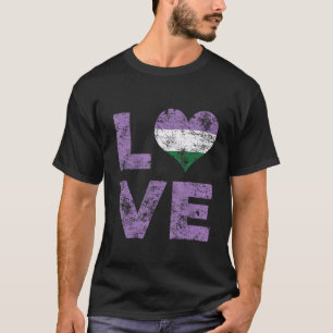 Camiseta Sinalizador de Vintage do Coração do Orgulho do Ge