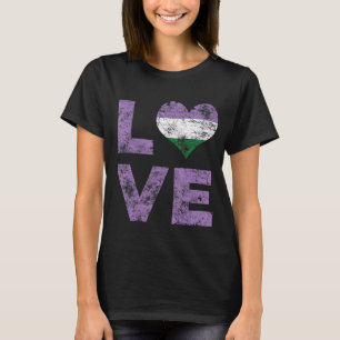 Camiseta Sinalizador de Vintage do Coração do Orgulho do Ge