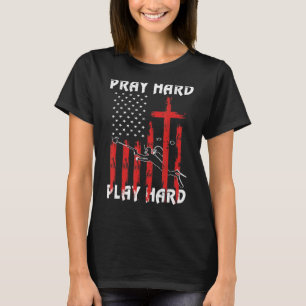 Camiseta Sinalizador de Vintage Duro de Reze Duro de Luta P