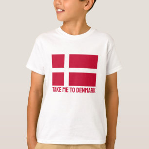 Camiseta Sinalizador Dinamarca de Texto Personalizado