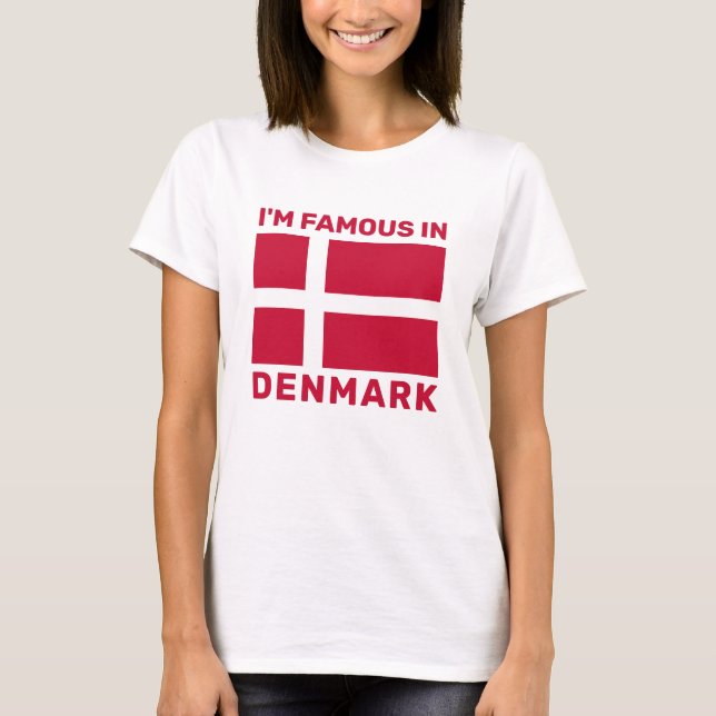 Camiseta Sinalizador Dinamarca de Texto Personalizado (Frente)