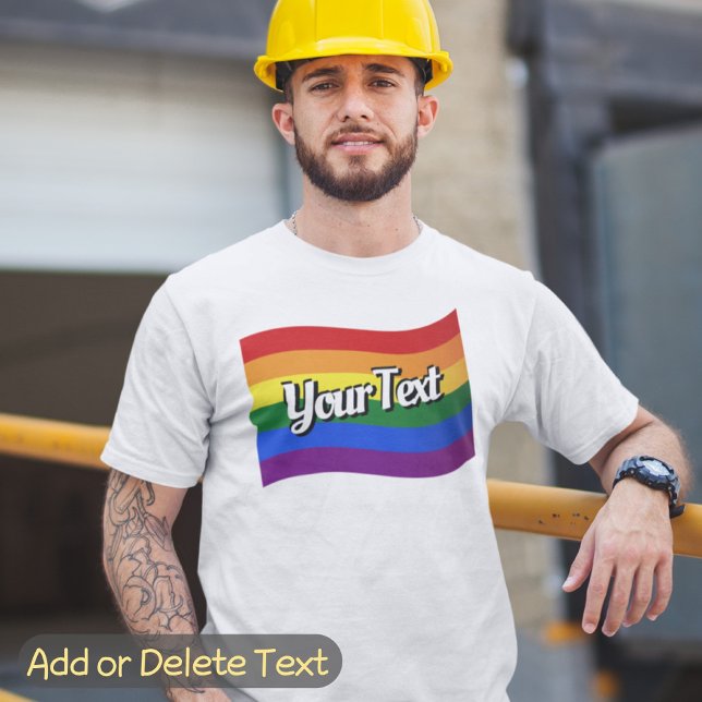 Camiseta Sinalizador do arco-íris Adicionar seu Orgulho gay (Criador carregado)