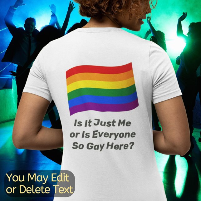 Camiseta Sinalizador do arco-íris Texto personalizado LGBT  (Criador carregado)