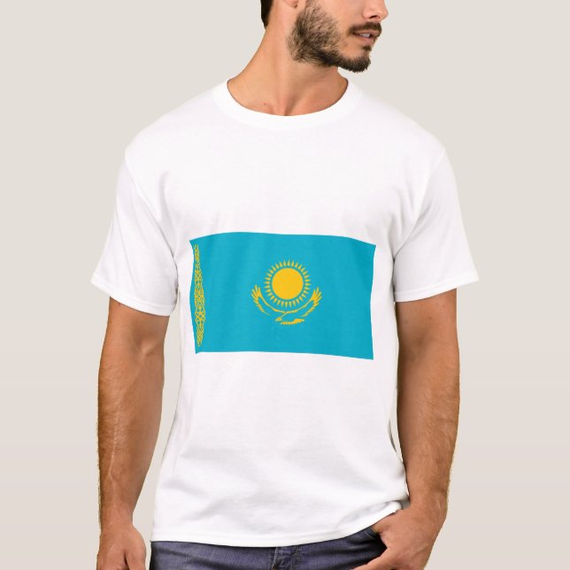 Camiseta Sinalizador do Cazaquistão (Frente)