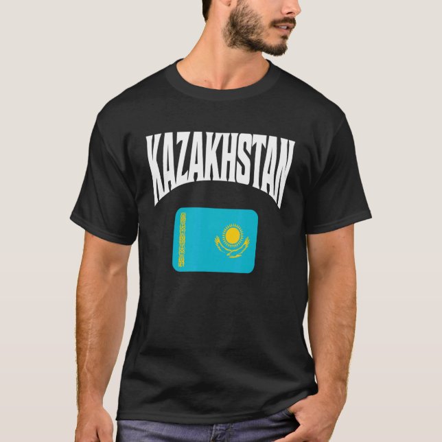 Camiseta Sinalizador do Cazaquistão (Frente)