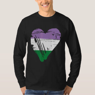 Camiseta Sinalizador do Coração Retroativo do Orgulho do Ge