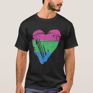 Camiseta Sinalizador do Coração Retroativo do Orgulho Polis