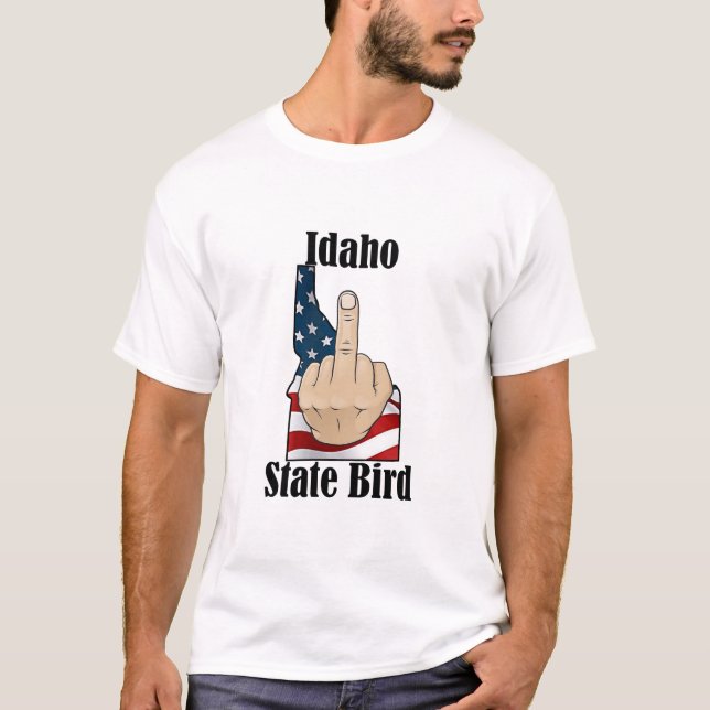 Camiseta Sinalizador do dedo médio da t-shirt do pássaro do (Frente)