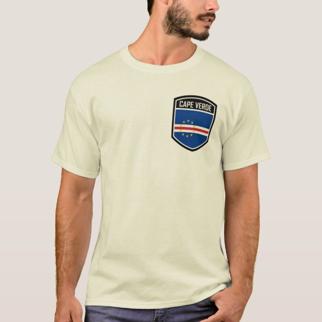 Camiseta Sinalizador do emblema de Cabo Verde (Frente)