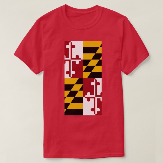 Camiseta Sinalizador do Estado de Maryland (Frente do Design)