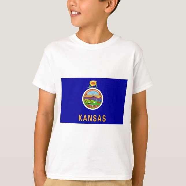 Camiseta Sinalizador do Estado do Kansas (Frente)