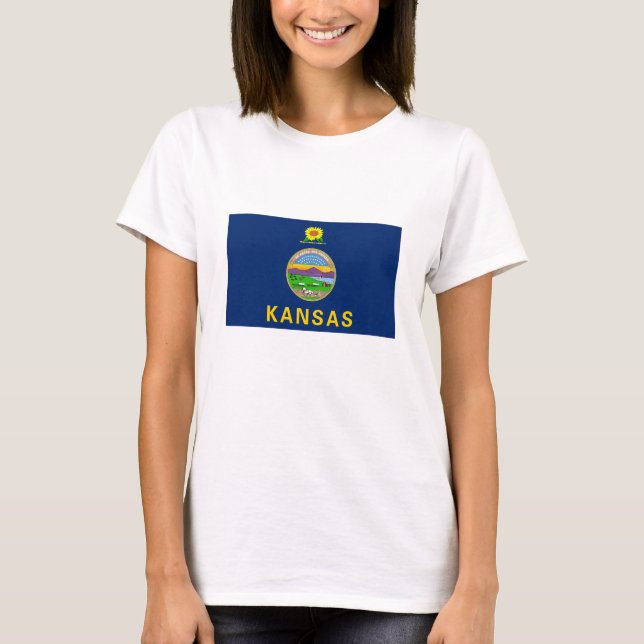 Camiseta Sinalizador do Estado do Kansas (Frente)